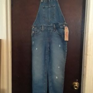 Levis distressed overalls